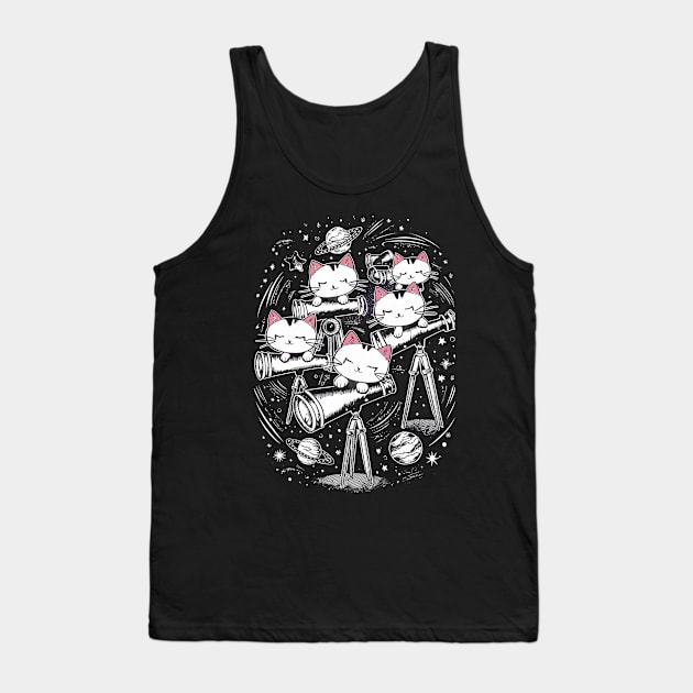 Cute cats sleeping on telescopes Tank Top by Spaceboyishere